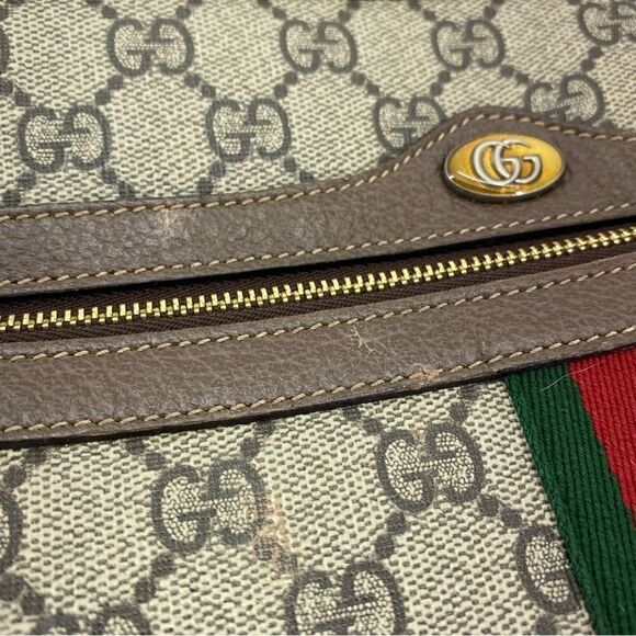 Gucci GG Supreme Monogram Large Ophidia Pouch Clutch Brown - Picture 5 of 7